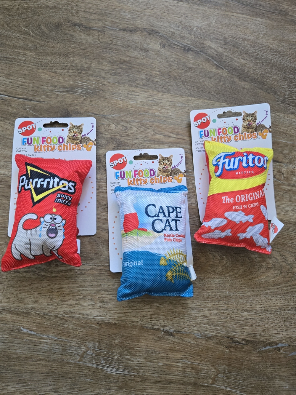 SPOT Kitty Chips Catnip Cat Toys - Set of 3